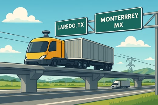 Autonomous Freight Monorail Between Texas–Mexico